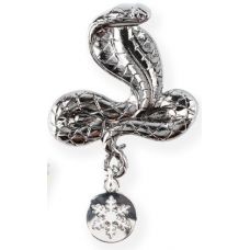 “Kobra” brossu qar dənəsi asqılı, gümüşü, 3,7×3,2 sm