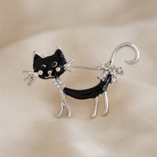 “Pişik – lentli” broşu : 4.5 sm qara emal