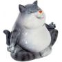 Meditating Grey Cat Figurine Yoga Decor
