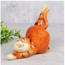 Фигурка «Кот-йог» рыжий спортсмен, 11 см