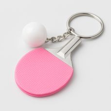 Брелок ракетка для настольного тенниса с мячом — сувенир из металла