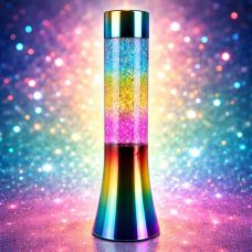 Лава лампа USB блестки радужные, размер 33 см