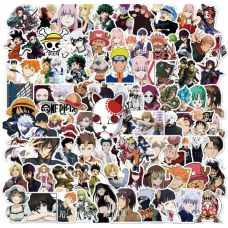 Виниловые стикеры аниме микс персонажей Naruto, Jujutsu, Kaisen, Attack On Titan (1 лист)