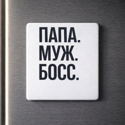 USEL.az “DAD. HUSBAND. BOSS.” Fridge Magnet