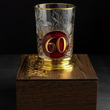 “60 il” kristal stəkan (qızılı stəkan altlığı ilə) “60 il” kristal stəkan (qızılı stəkan altlığı ilə)