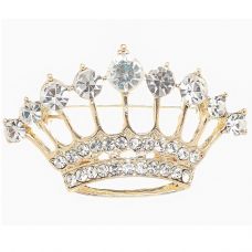 “Kraliça Tacı” broşu — ağ və qızılı çalarlarda, 2,5 sm