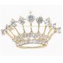 Брошь «Корона королевы», белая в золоте
