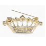 Брошь «Корона королевы», белая в золоте