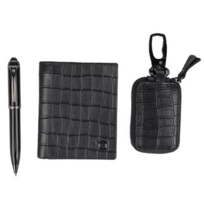 Подарочный набор Solido: портмоне, ключница и ручка, чёрный