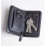 Ключница SOLIDO 46-3017-BK из натуральной кожи, на молнии, Турция