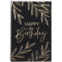 Happy Birthday card on black kraft paper, 10x15 cm
