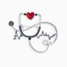 Stethoscope Brooch with ECG