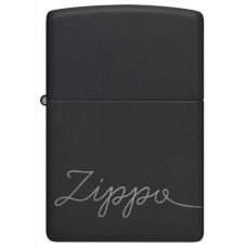 Zippo Black Matte Script Design alışqanı
