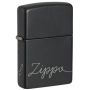Zippo Black Matte Script Design Lighter
