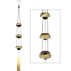 Copper Wind Chime with 3 Bells, 89 cm Hanging Length