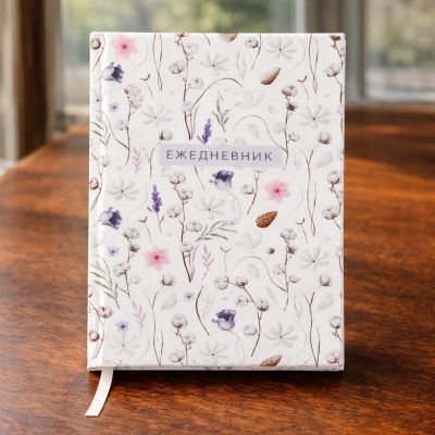 Ежедневник A5 «Нежные травы», 80 листов, твёрдая обложка