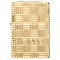 Zippo Armor® High Polish Brass Deep Carve Basketweave Lighter