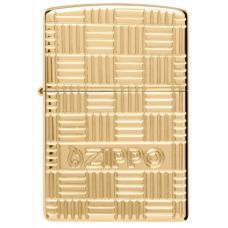 Zippo Armor® High Polish Brass Deep Carve Basketweave alışqanı