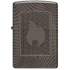Zippo Armor® High Polish Black Deep Carve Flame Pattern Lighter