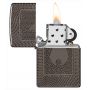 Zippo Armor High Polish Black Deep Carve Flame Pattern alışqanı
