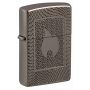 Zippo Armor High Polish Black Deep Carve Flame Pattern alışqanı