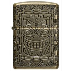Zippo Armor Antique Brass Tiki MultiCut Lighter