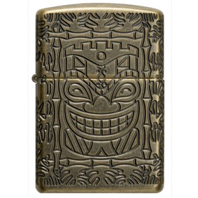 Zippo Armor Antique Brass Tiki MultiCut alışqan