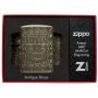 Zippo Armor Antique Brass Tiki MultiCut alışqan