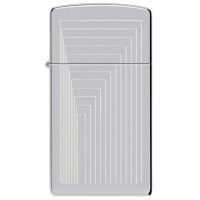 Zippo Slim High Polish Chrome Laser Pattern nazik alışqan Zippo Slim High Polish Chrome Laser Pattern nazik alışqan
