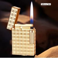 DERUI qızılı rəngli metal qaz alışqanı, yan təkər DERUI qızılı rəngli metal qaz alışqanı, yan təkər