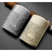 Vintage Refillable Gasoline Lighter with Engraved Ornament Vintage Refillable Gasoline Lighter with Engraved Ornament