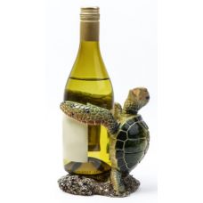 Turtle Wine Bottle Holder, Polyresin, Green
