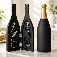 Champagne Bottle Shaped Wine Set, 34 cm