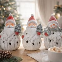 Керамический подсвечник новогодний, 19 см