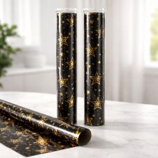 Parlaq qablaşdırma kağızı "Ulduzlar" qara, 70 x 100 sm