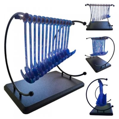 Kinetic Wave Pendulum Desk Toy Anti-Stress 20×18×12 cm Blue