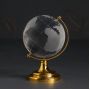 Şüşə dekorativ fiqur “Qlobus” qızılı altlıqda