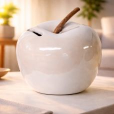 Ağ rəngdə dekorativ pul kassası “Alma”