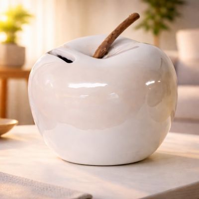 Ağ rəngdə dekorativ pul kassası “Alma”