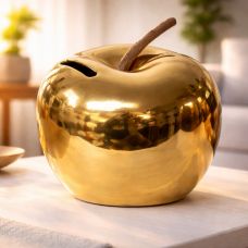 Qızılı rəngdə dekorativ pul kassası “Alma”