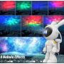 Astronaut Bunny Galaxy Star Projector Night Light with Remote
