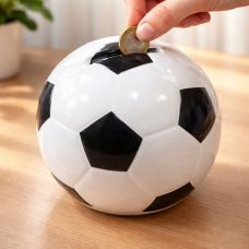Ceramic Football Piggy Bank — Large Decorative Coin Bank, 16 cm