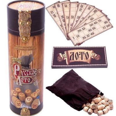 Лото деревянное «Русское большое» в тубе, Danko Toys