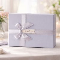 Коробка Wishes голубая с лентой - 24×16×6.5 см 