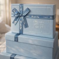 Коробка голубая роза Wishes