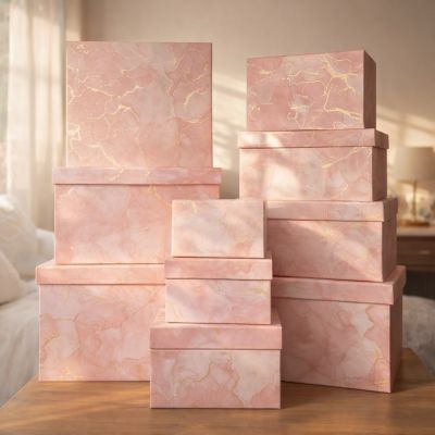 Коробка "Розовый мрамор"