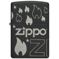 Zippo Design Black Matte Lighter with 360° Laser Engraving