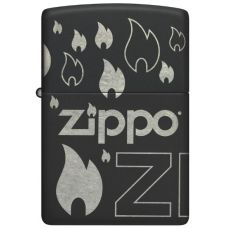 Zippo Design Black Matte lazer naxışlı alışqan