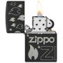 Zippo Design Black Matte Lighter with 360° Laser Engraving