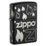 Zippo Design Black Matte Lighter with 360° Laser Engraving